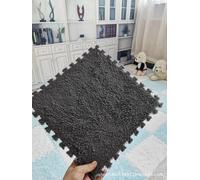 Risitei 12Pcs 30cm Carpet Padding,foam Floor Tiles,Interlocking Carpet Shaggy Soft EVA Foam Mats RV Carpet Tiles For Bedroom, Playroom,Exercise(Grey)