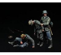 Risjc 1/35 WWII German wounded soldier resin soldier model (3 people) unpainted and unassembled model kit-419P4