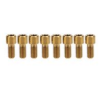 RISK 8Pcs Titanium Alloy Mountain Bike Pedal Bolts Anti Slip Bicycle Pedal Screws Pins Studs Cleats M4x8mm for Cycling Enthusiasts and Riders (Gold)