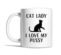 Risk-A Designs - Cat Lady I Love My Pussy Ceramic Mug, cat Mug, Rude Mug, Rude Mug for Female, Womens Gift, Friend Gift, Pussy Mug,