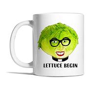 Risk-A Designs Lettuce Begin mug, religious gift, funny religious gift, funny food inspired mug gift, comical mug, vicar gift, priest gift, lettuce