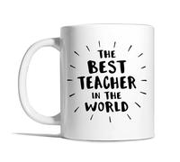 Risk-A Designs The Best Teacher in The World Mug, Teacher Gift, Thank You Teacher Mug, keyworker Gift, Lecturer Gift, Appreciation Gift