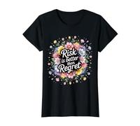 Risk is Better Than Regret Chance Efforts Lessons - Value Graphic T-Shirt, Women, Black, L