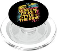 Risk Is The Ticket Style Is The Ride BMX Trick PopSockets PopGrip for MagSafe