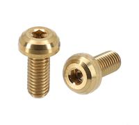 RISK M5x12mm Bike Bottle Holder Screws for Bicycle Water Bottle Cage Replacement Bolts Set of 2 Alloy Fasteners for Cycling Accessories (gold)