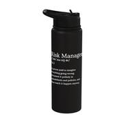 Risk Manager Definition Funny Job Title Humor Office Sarcasm Stainless Steel Insulated Water Bottle