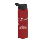 Risk Manager Definition Funny Job Title Humor Office Sarcasm Stainless Steel Insulated Water Bottle