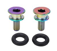 RISK Square Hole Center Shaft Fixing Screw Titanium Alloy Mountain Cycle Crank Bolt Bottom Bracket Screw M8x15mm Premium High Strength Lightweight Durable for Bicycle Crankset (Colored)