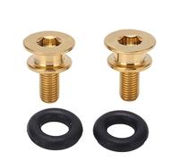 RISK Square Hole Center Shaft Fixing Screw Titanium Alloy Mountain Cycle Crank Bolt Bottom Bracket Screw M8x15mm Premium High Strength Lightweight Durable for Bicycle Crankset (Gold)