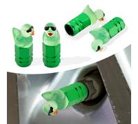 Rislobx 4Pcs Duck Tire Valve Caps, Funny Sunglasses Duck Valve Stem Caps Covers for Wheels, Decorative Cute Tire Valve Caps for Car Accessories (Hexagon Duck Green)