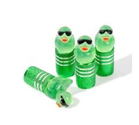 Rislobx 4Pcs Tire Valve Stem Cap Cover for Car SUV Truck, Valve Cover with Funny Duck Sunglasses, Decorative Tire Valve Caps Wheel Accessories (Green Sunglasses Duck)