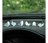 Rislobx 6Pcs Luminous Shark Car Dashboard Decorations, Mini Shark Figurines Decor for Women, Ocean Animal Car Accessories for Home