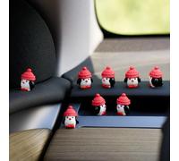 Rislobx 8PCS Penguin Figurines Car Dashboard Decorations, Cute Penguins Resin Animals Rear View Mirror Ornament for Women Car Interior Accessories