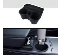 Rislobx for Tesla Model 3 Model Y Cup Holder Insert Center Console Water Cup Limit Clamp, Under Armrest Box Storage Tray Key Card Sunglasses Holder for Tesla Accessories (Black)