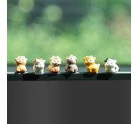 Rislobx Highland Cow Car Dashboard Decorations, 6PCS Cute Cow Rear View Mirror Ornament Car Interior Accessories Decor for Women Men