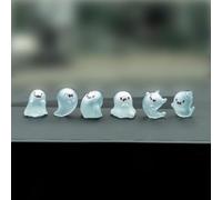 Rislobx Luminous Ghost Car Dashboard Decor, 6PCS Fun Ghost Car Dash Decorations, Rear View Mirror Ornament, Interior Accessories for Home Office