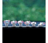 Rislobx Mini Resin Elephants Car Dashboard Decorations, 6PCS Cute Elephant Rear View Mirror Screen Ornament for Women Car Interior Accessories (Gray)