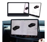 Rislobx Screen Protector Frame for Tesla Model 3/Y Accessories with Widening Bottom Frame, Elastic Silicone Center Console Screen Frame Protection Shatter Proof Decor Edge Protector (A Black)