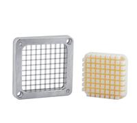 Rismanor 1/2" 1/4" 3/8" Multi-model universal Stainless Steel Replacement Chopper Blade & Pusher Block Set For Commercial Vegetable Cutter Dicer Strip Interchangeable Blade (3/8 inch)