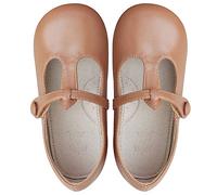 rismart Girls Mary Jane Toddler Shoes t Bar Oxford Flats,10 UK Child,Brown
