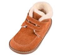 rismart Little Boy Toddlers Ankle Boots Suede Fur Lined Winter Shoes, Brown, 8