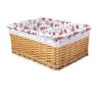 rismart Wicker Rattan Basket Snacks Breads Serving Storage Handmade Decorative Bowl Gold