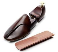 rismart Wood Shoe Trees, Shoe Stretchers Shaper includes Shoe Horn (Coffee,UK10.5 / EU45 /1 pair)