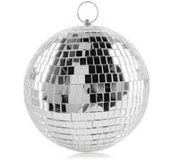 Rismise Disco Mirror Ball 15 cm Mirror Ball Disco Ball Shiny Disco Ball for Christmas Tree Wedding Carnival Birthday Party Silver Decoration Stage Club DJ Light Effect