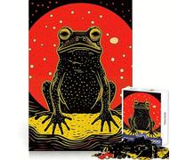 Riso Print Funky Frog 1000 Piece Jigsaw Puzzle for Teenagers Intellect Toy Mental Relax Quality Cut (50x75cm)