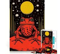 Riso Print Funky Frog 1000 Piece Jigsaw Puzzles for Adults Teenagers Intellect Toy Home Enjoy Quality Cut Classic Gift (50x75cm)