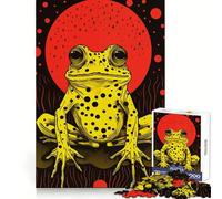 Riso Print Funky Frog 1000 Piece Jigsaw Puzzles for Teenagers Jigsaw Think Toy Together Fun Sharp Cut Art Collectible (38x52cm)