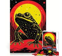 Riso Print Funky Frog 1000 Pieces Jigsaw Puzzles for Adults Fine Logic Toy Leisure Time Neat Edge Art Collectible (38x26cm)