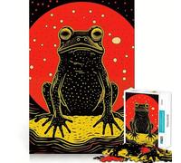 Riso Print Funky Frog 1000 Pieces Jigsaw Puzzles for Adults Fine Logic Toy Leisure Time Neat Edge Art Collectible (38x26cm)