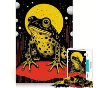 Riso Print Funky Frog 1000 Pieces Jigsaw Puzzles for Adults Improve Memory Peaceful Fun Sharp Edge (50x75cm)