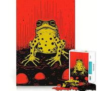 Riso Print Funky Frog 1000 Pieces Jigsaw Puzzles for Teenagers Strong Logic Toy Family Time Clear Edge Warm Surprise (38x26cm)