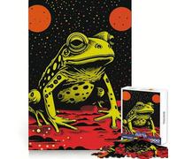 Riso Print Funky Frog 1000 Pieces Jigsaws Adults Puzzles Think Smart Toy Home Activity Smooth Cut Xmas Surprise (38x26cm)