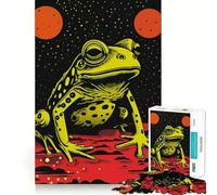 Riso Print Funky Frog 1000 Pieces Jigsaws Adults Puzzles Think Smart Toy Home Activity Smooth Cut Xmas Surprise (38x26cm)