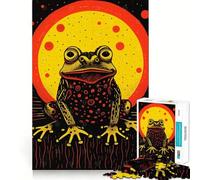 Riso Print Funky Frog Jigsaw Puzzle for Teenagers 1000 Pieces Boost Memory Relaxing Fun Premium Cut Stylish Gift (38x52cm)