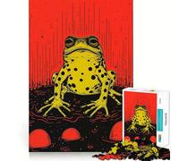 Riso Print Funky Frog Jigsaw Puzzle for Teenagers 1000 Pieces Mind Skill Toy Gentle Leisure Design Assembly Premium Gift (50x75cm)