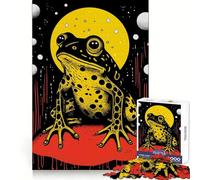 Riso Print Funky Frog Jigsaw Puzzles 1000 Piece for Adults Smart Reason Toy Casual Fun Smooth Edge Wall Art Decor (38x52cm)