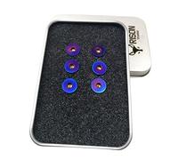 RISON Titanium Bolts 6pcs Steering Wheel Screw Bolts M5x12MM Titanium Steering Wheel Bolt Kits Burnt Blue Titanium Countersunk Screws Titanium Finish Flat Head Bolt