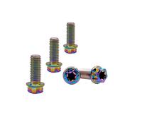RISON Titanium Bolts M6*1.0 * 20 Torx Titanium Bolts for Motorcycles Hex Head Dual Drive Rainbow Titanium Flange Bolt Pack of 5