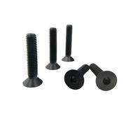 RISON Titanium Bolts M6 x 1.0 x 16 mm Hexagon Socket Countersunk Screws GR5 Flat Head Bolts Black Titanium Countersunk Bolts TC4 Titanium Allen Key Bolts for Bicycle MTB Pack of 5