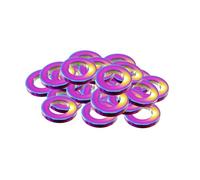 RISON-Titanium Flat Penny Washer M6, 10 Pcs Titanium Flat Repair Washer DIN125, Plain Wide Metal Washers, Round Flat Spacer Repair Washer for Screws & Bolts, Corrosion Resitance & High Strength