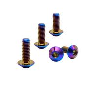 RISON Titanium M6x20mm Button Umbrella Socket Head Bolt Titanium Umbrella Screw Burnt Blue Titanium Dome Head Bolt for Bicycle Motorcycle Pack of 5