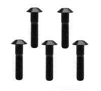 RISON Titanium M6x30mm Button Umbrella Socket Head Bolt Titanium Umbrella Screw Black Titanium Dome Head Bolt for Bicycle Motorcycle Pack of 5