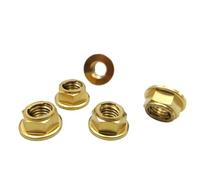 RISON Titanium Nut Titanium Flange Full Metal Lock nut M5 Titanium Sprocket Nut Gold 6AL4V Titanium Flange Lock Nut Pack of 5