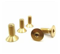 RISON Titanium Ti Bolts M5x15mm Titanium Countersunk Hex Socket Cap Bolt Gold Flat Head Hex Socket Cap Screw Bolt Pack of 5