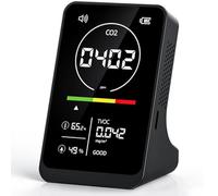 RISOON - CO2 Detector Meter, Air Quality Tester, Carbon Dioxide Sensor Measurement PPM, Co2 Display, Indoor Air Ventilation Recommended Alarm, TVOC, Temperature Thermometer, Humidity
