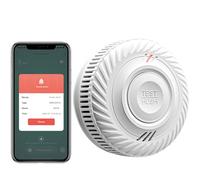 RISOON Intelligent Smoke Detector, Wi-Fi Smoke Detector with Photoelectric Sensor, Fire Detector Conforms to EN14604, Compatible with Tuya/Smart Life APP, 10 Years Battery, S100B-CR, 1-Pack